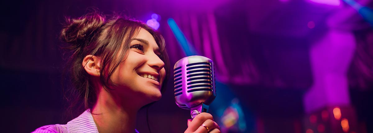 female singer performing