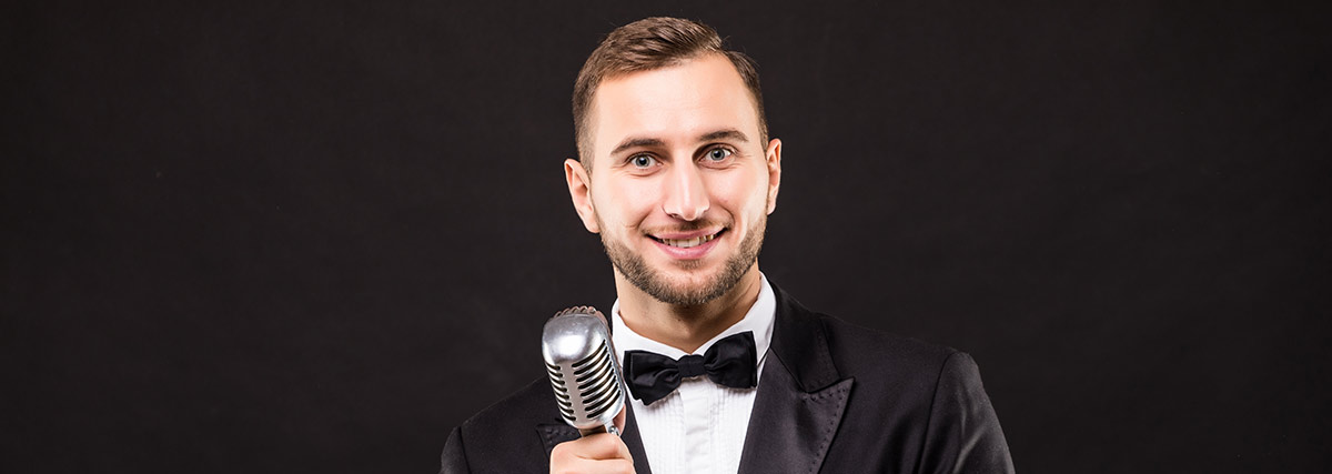 male singer in suit