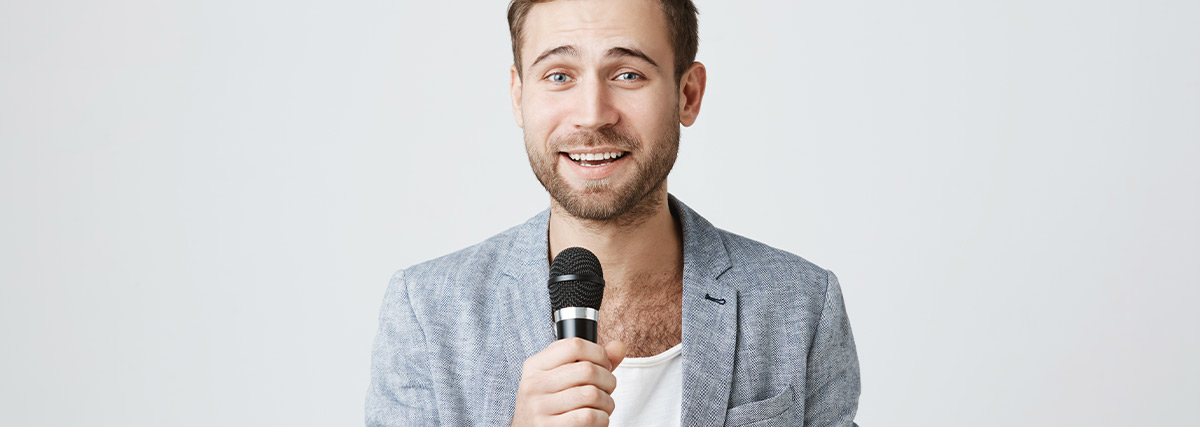 Man holding a microphone