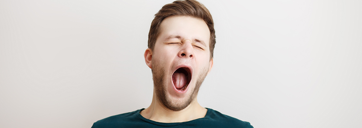 Man yawning