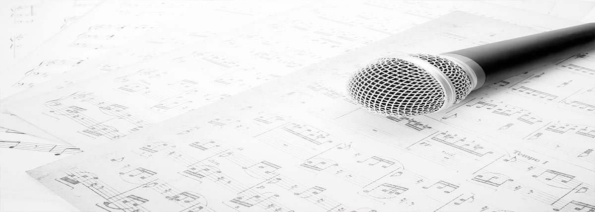 Microphone on music sheets
