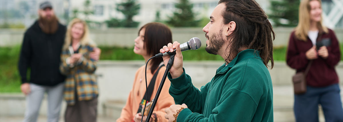 Musicians performing outdoor