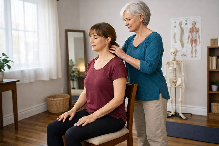 Two ladies doing alexander technique