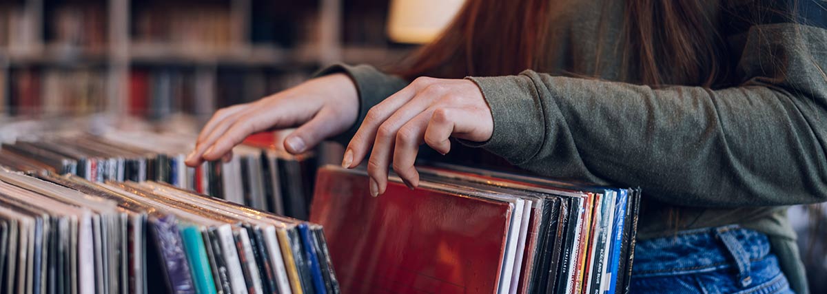 Woman looking through vinyls