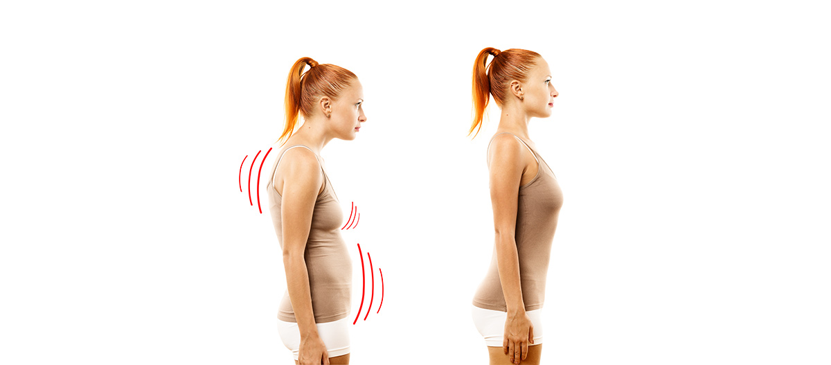 Woman showing proper standing posture