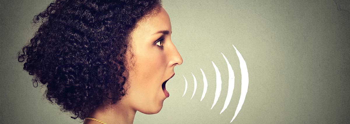 Woman vocalising